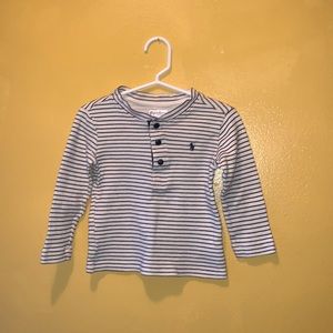 Ralph Lauren Henley in navy & cream colors; size 24mo…